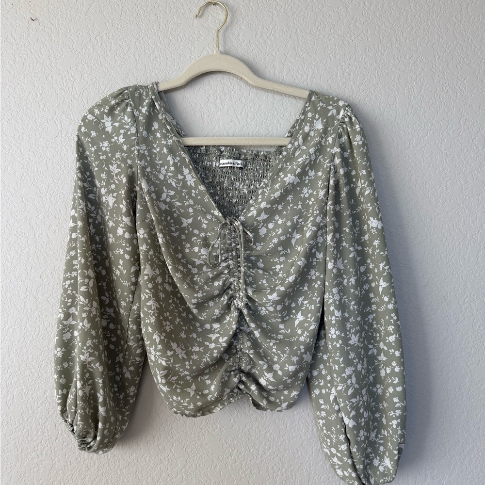 Abercrombie Floral Green Blouse